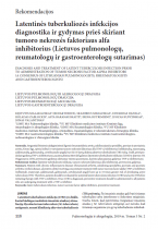 Latentinės tuberkuliozės infekcijos diagnostika ir gydymas prieš skiriant tumoro nekrozės faktoriaus alfa inhibitorius (Lietuvos pulmonologų, reumatologų ir gastroenterologų sutarimas) 2019 m.